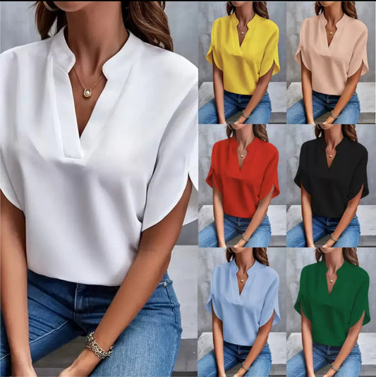 VEITCHE Women V-Neck Casual Blouse